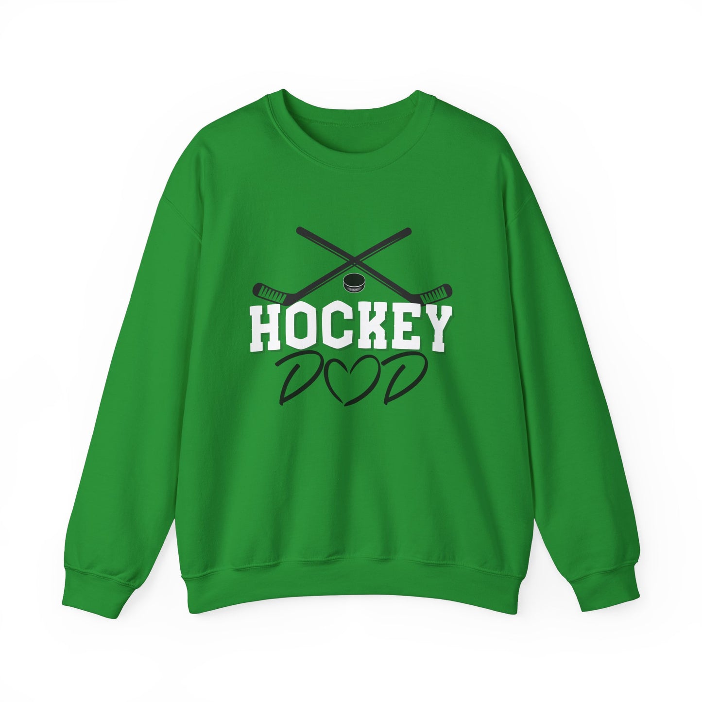 Papa de hockey | Sweat-shirt unisexe à col rond en mélange lourd