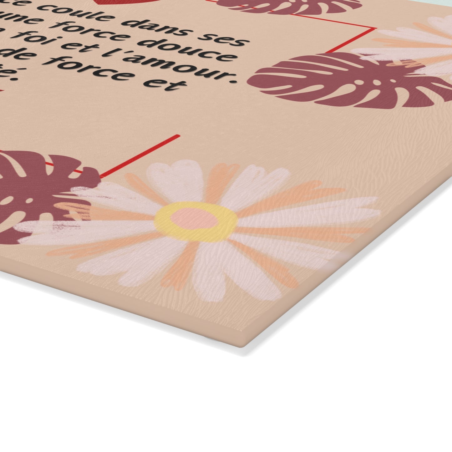 French Statement Mother's Day Glass Cutting Board | Le Cœur d’une Maman