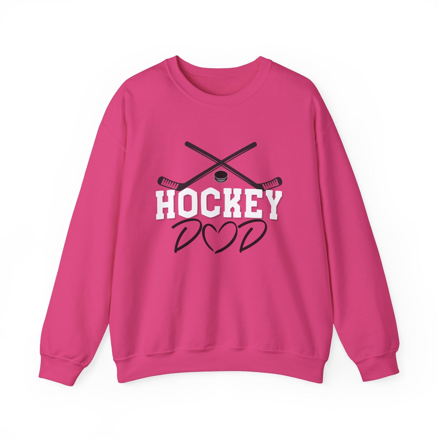 Papa de hockey | Sweat-shirt unisexe à col rond en mélange lourd