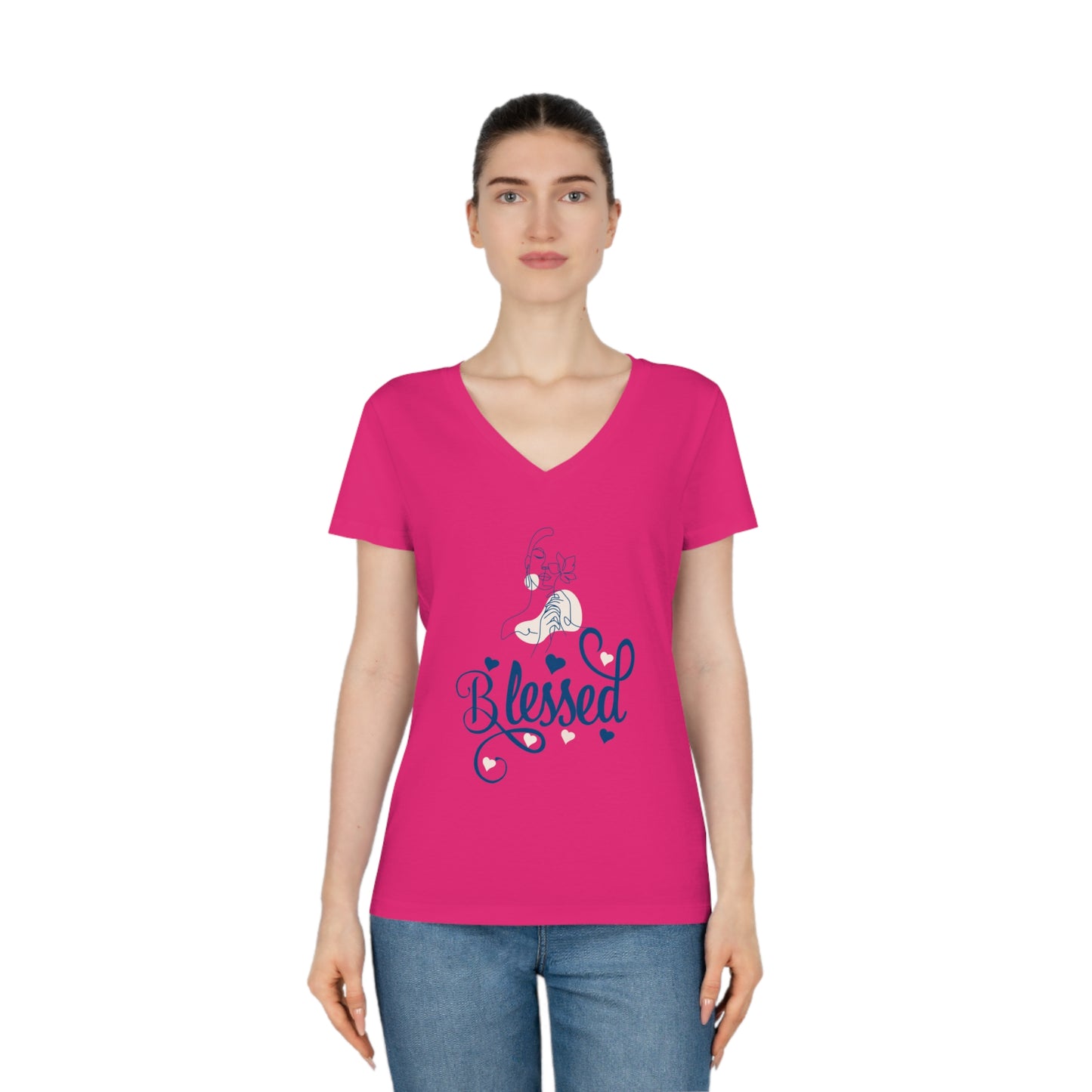 Silhouette de femme - Bienheureuse | T-shirt col V femme en coton biologique
