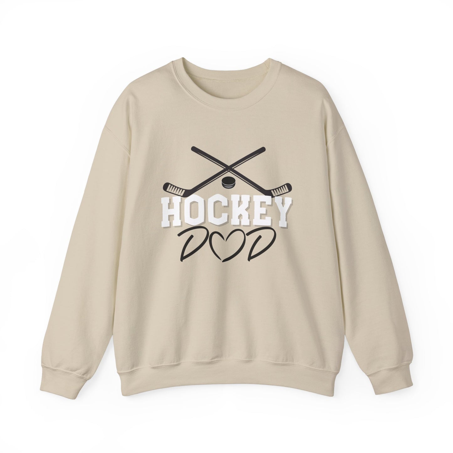 Papa de hockey | Sweat-shirt unisexe à col rond en mélange lourd