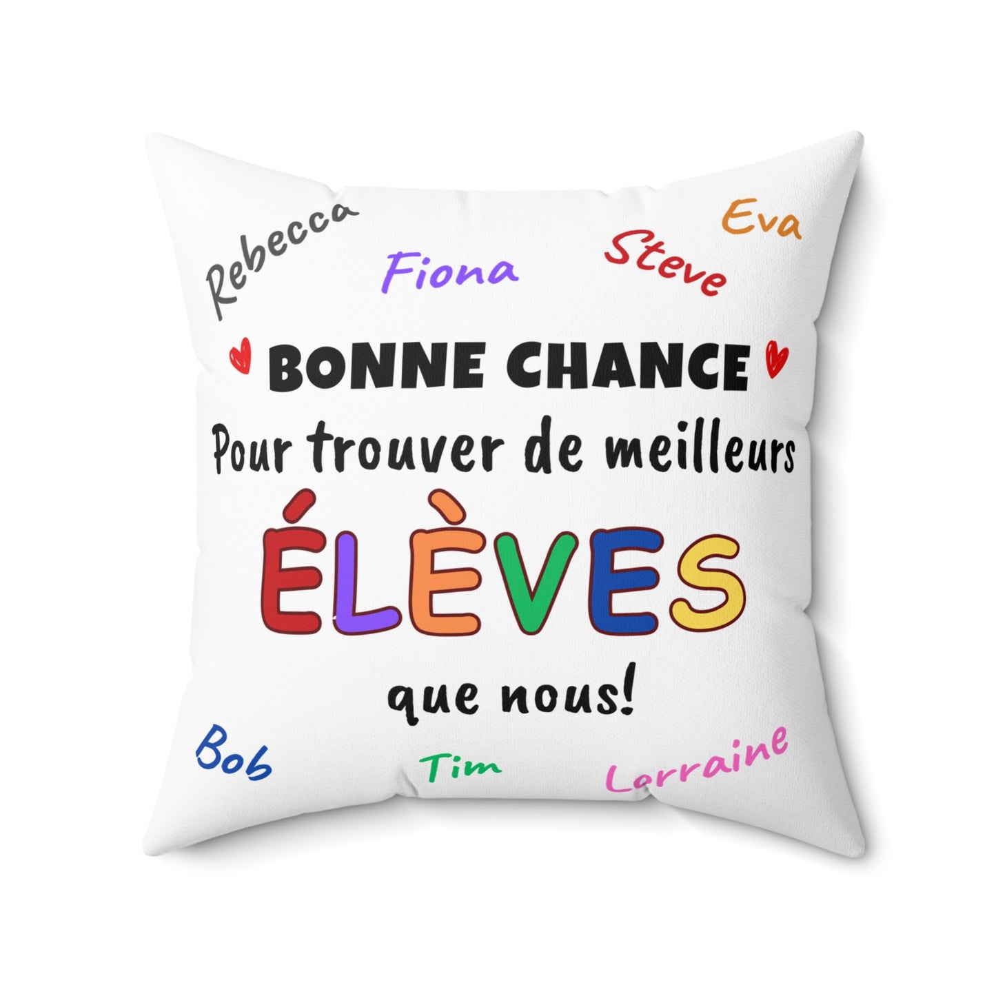 Bonne Chance | Coussin carré en polyester