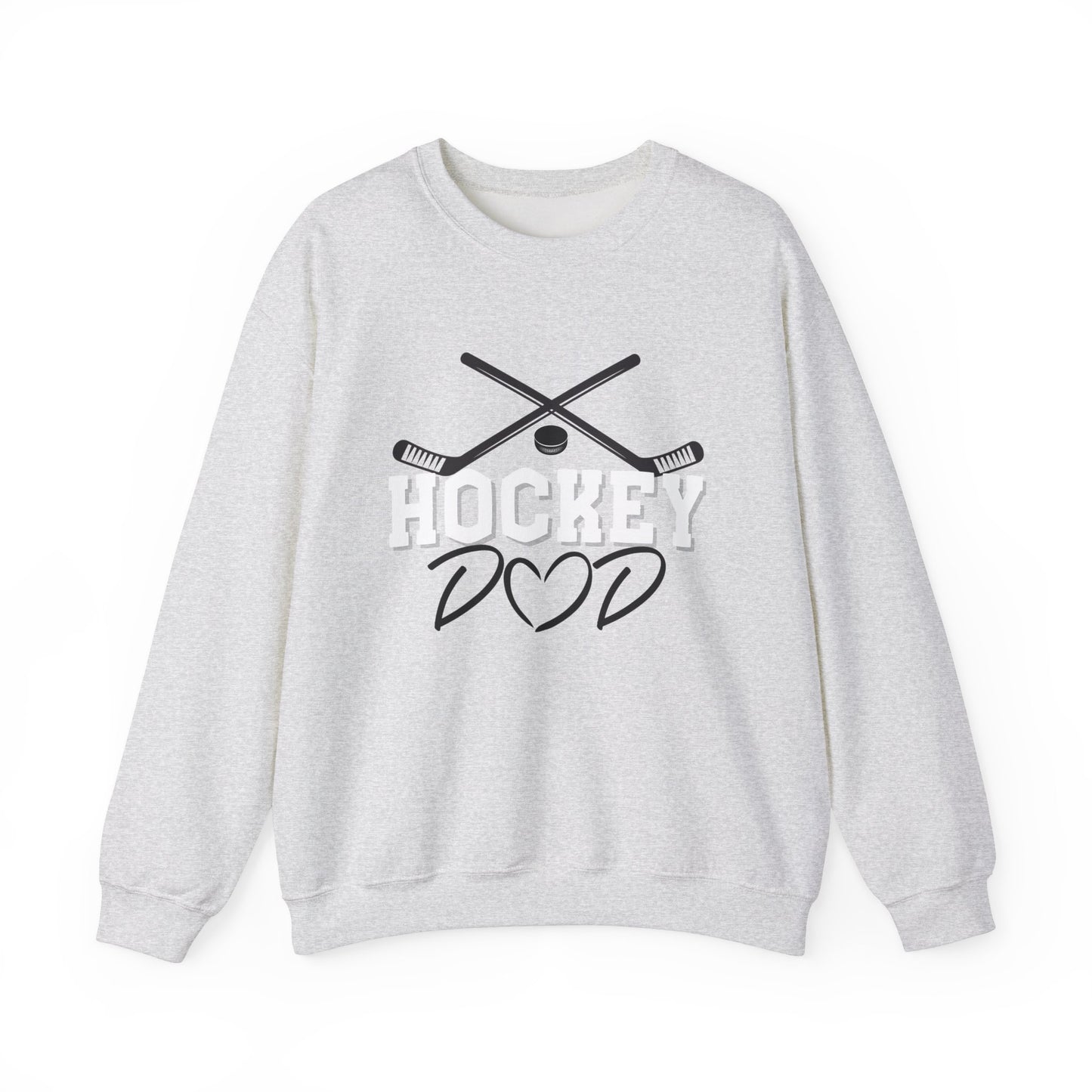 Papa de hockey | Sweat-shirt unisexe à col rond en mélange lourd