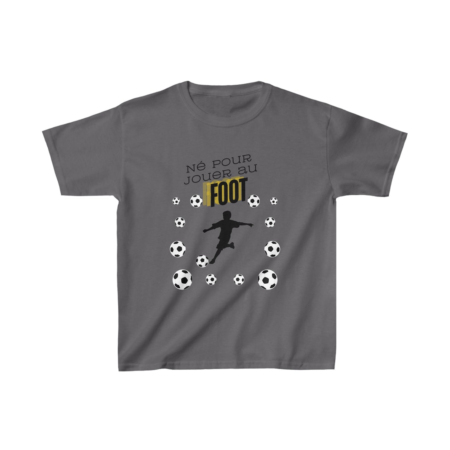 T-shirt en coton personnalisé pour enfants - Né Pour Jouer Au Foot