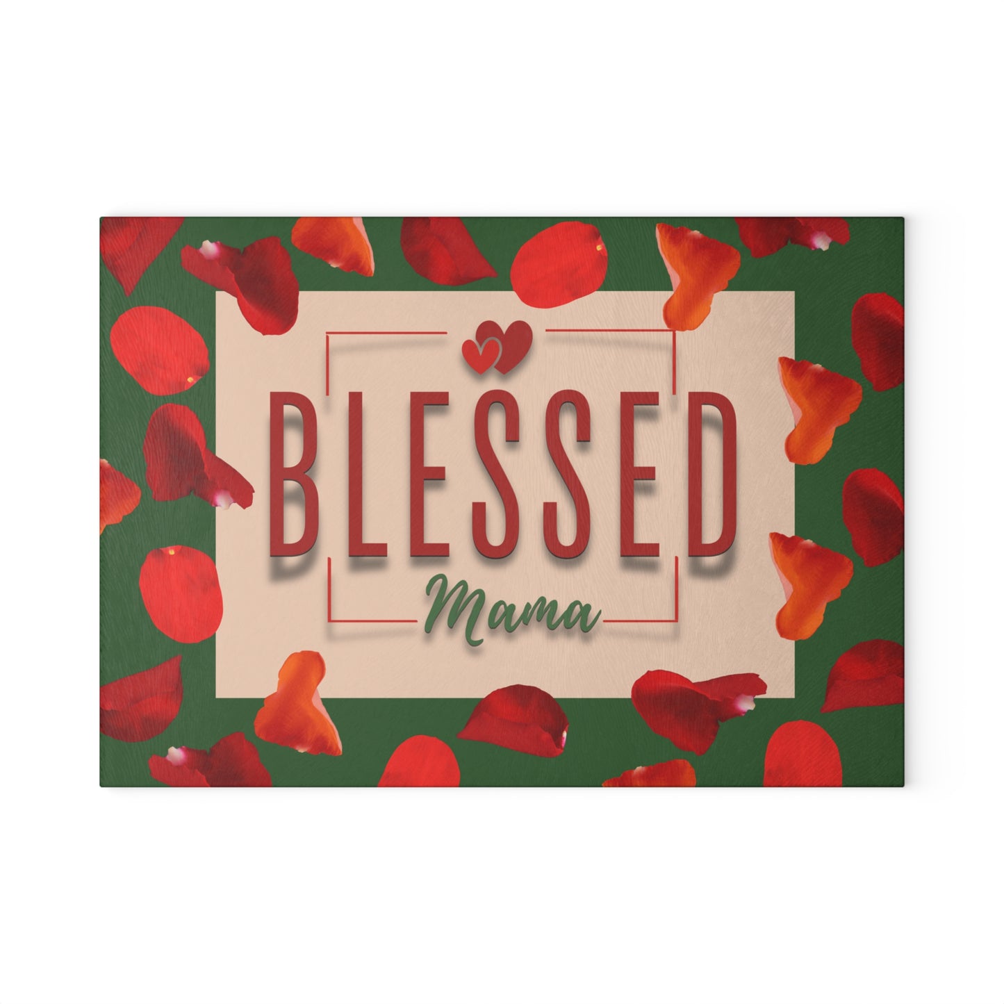 Personalized Mother's Day Glass Cutting Board | Blessed Mama