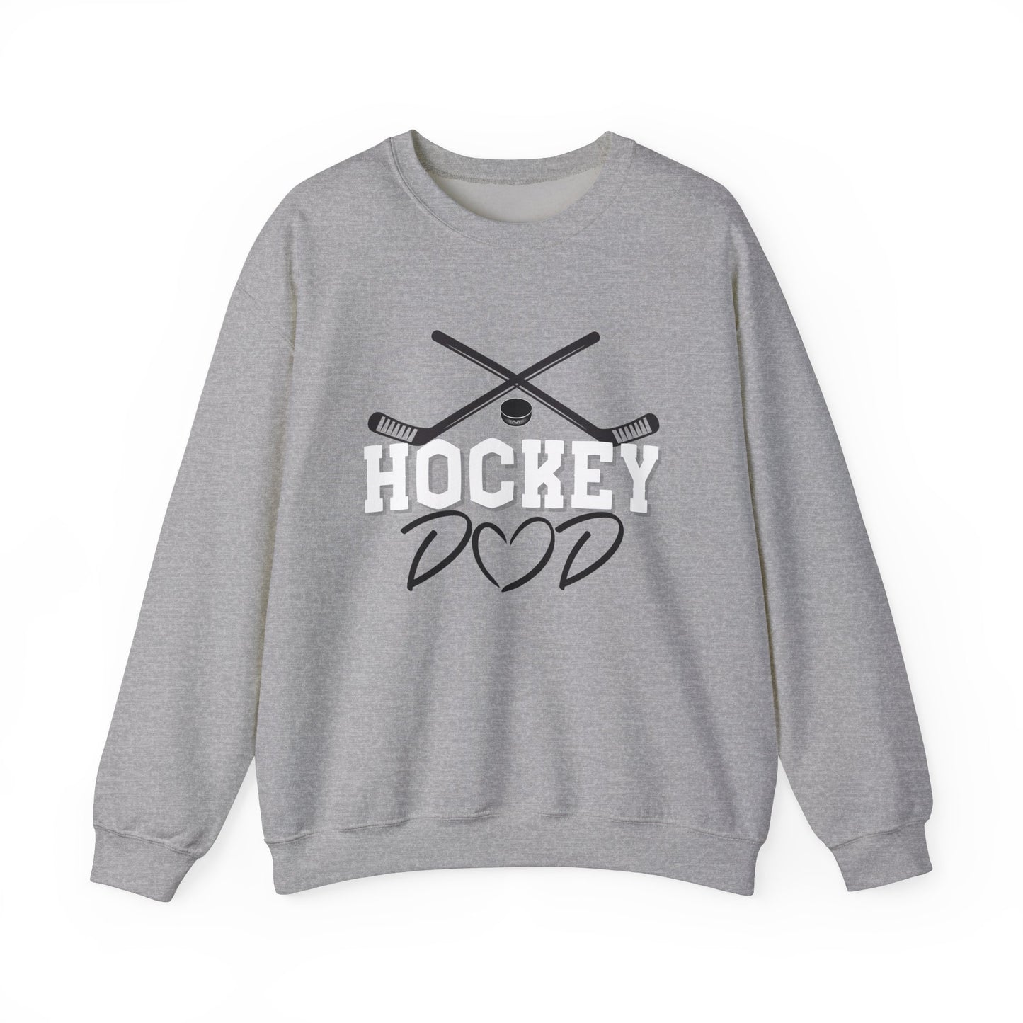 Papa de hockey | Sweat-shirt unisexe à col rond en mélange lourd