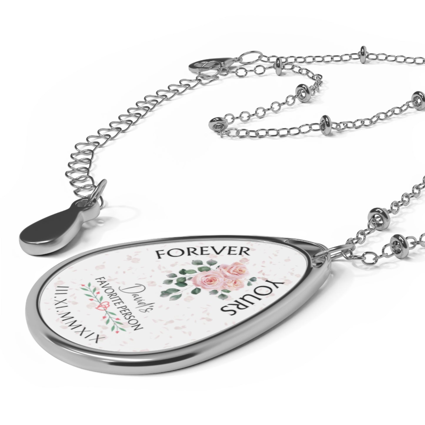 À toi pour toujours | Pendentif Ellipse Personnalisé + Collier