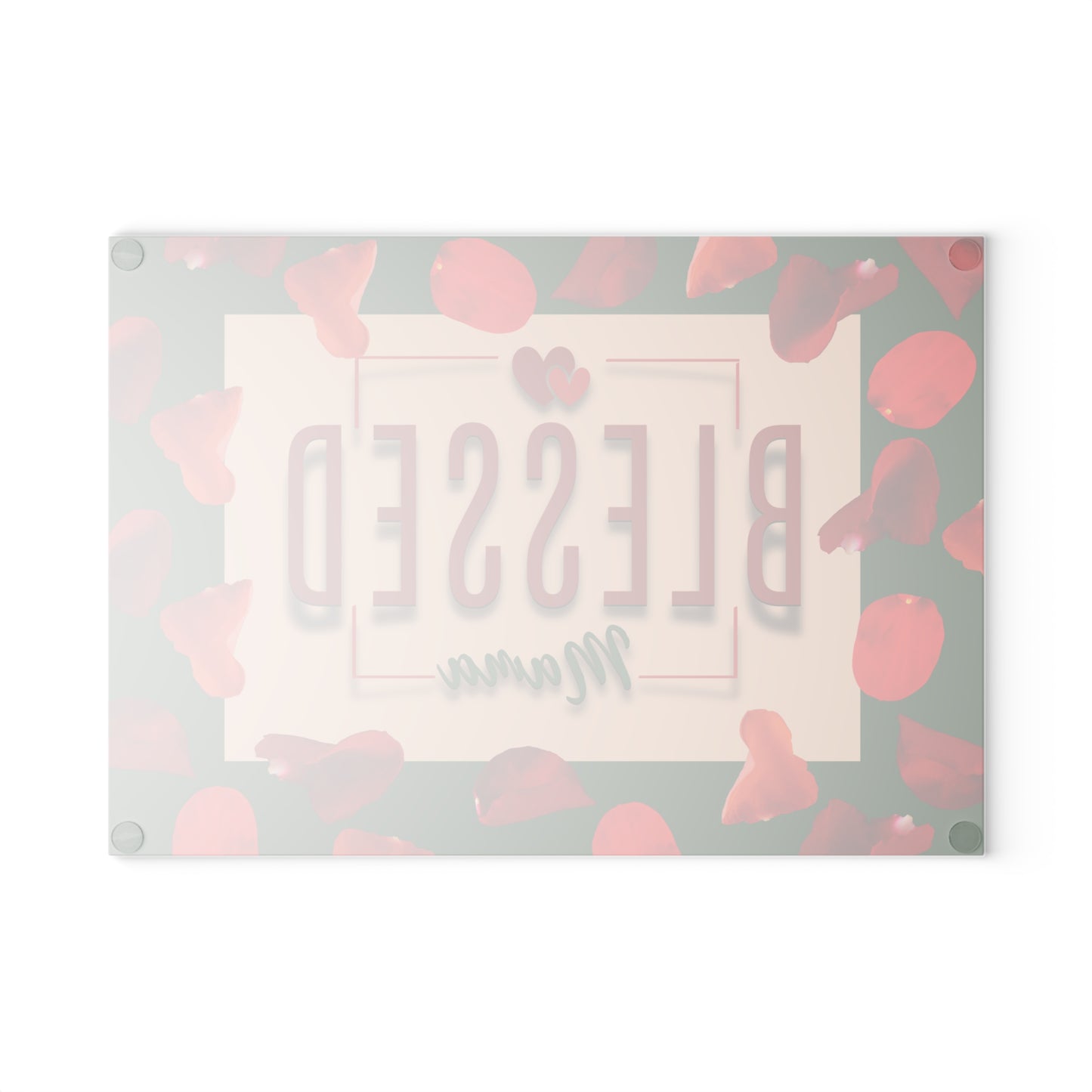 Personalized Mother's Day Glass Cutting Board | Blessed Mama