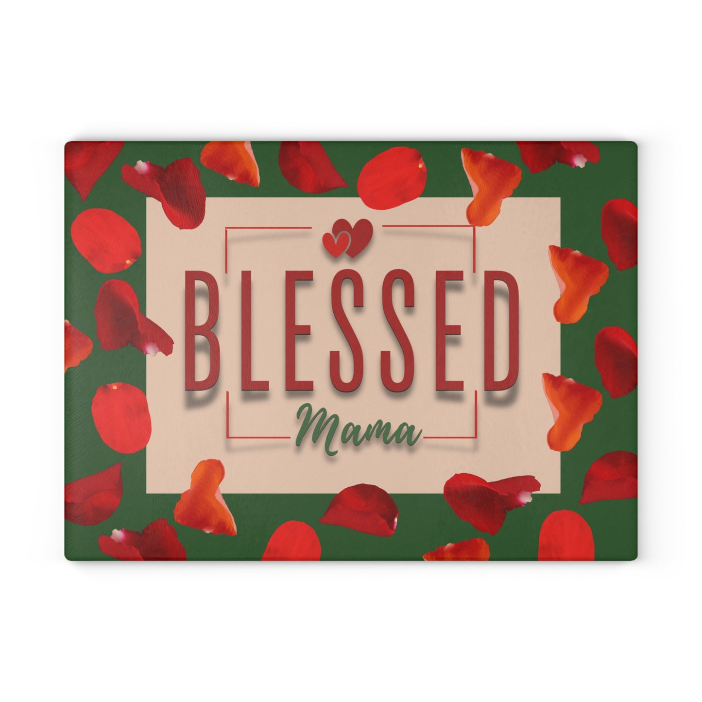 Personalized Mother's Day Glass Cutting Board | Blessed Mama