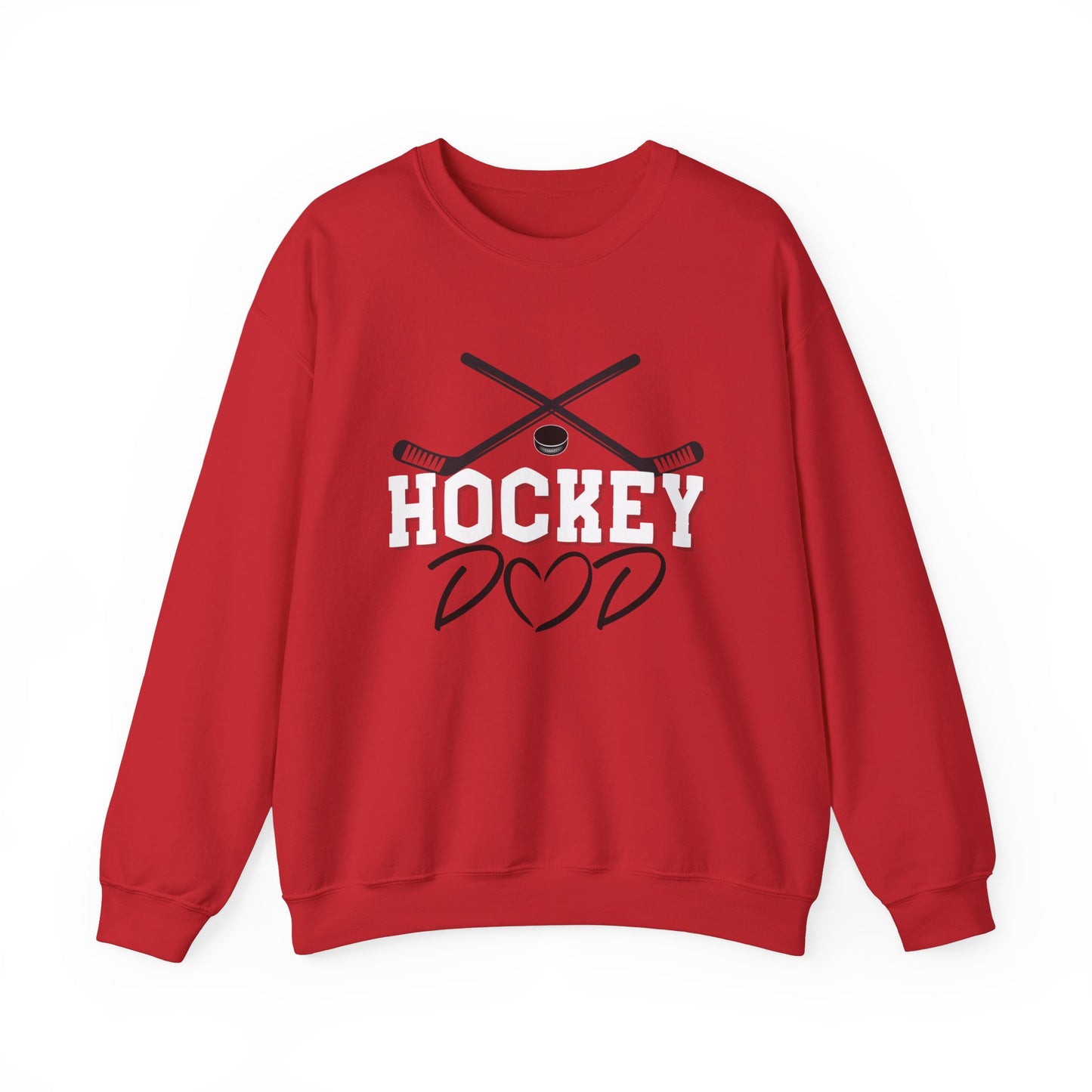 Papa de hockey | Sweat-shirt unisexe à col rond en mélange lourd