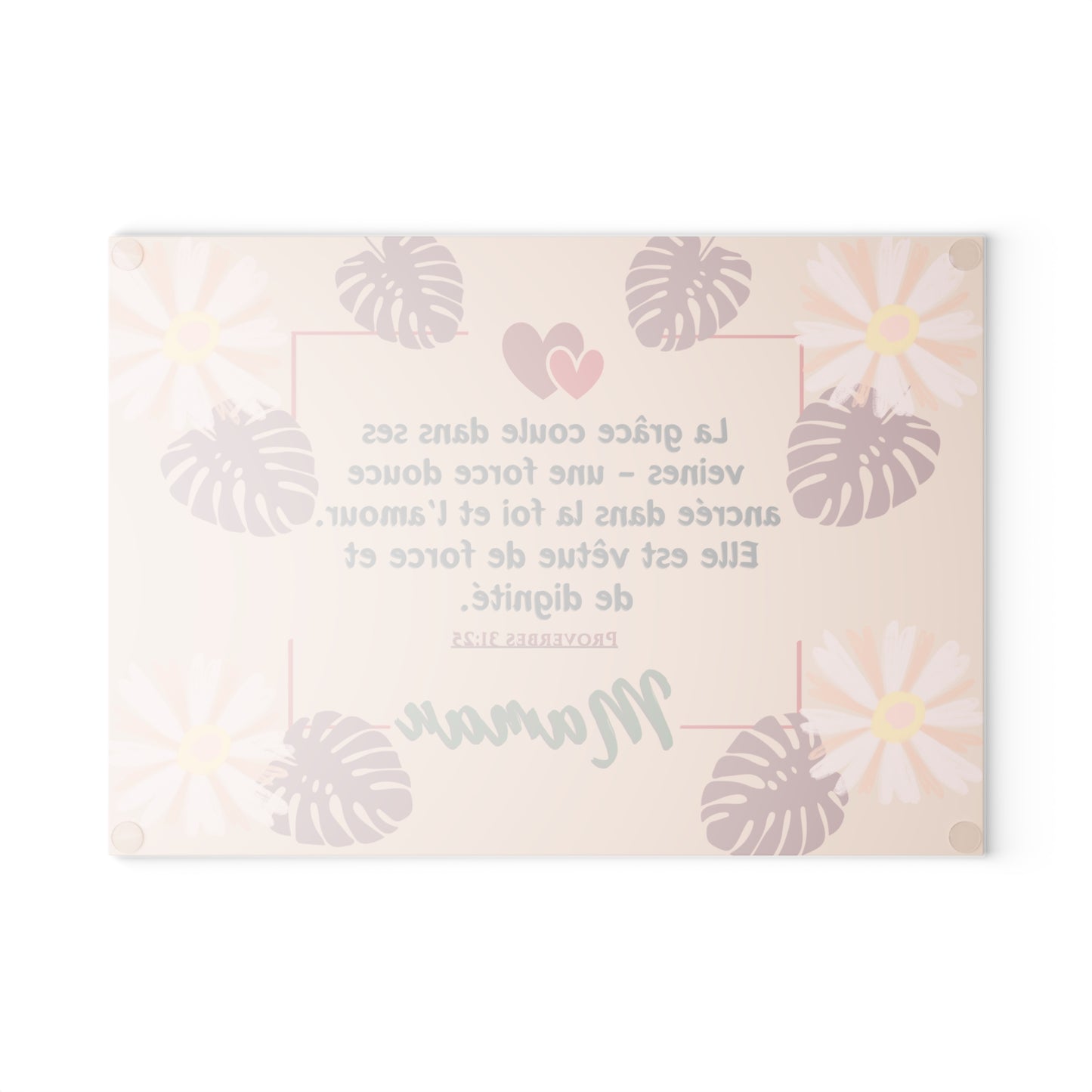 French Statement Mother's Day Glass Cutting Board | Le Cœur d’une Maman