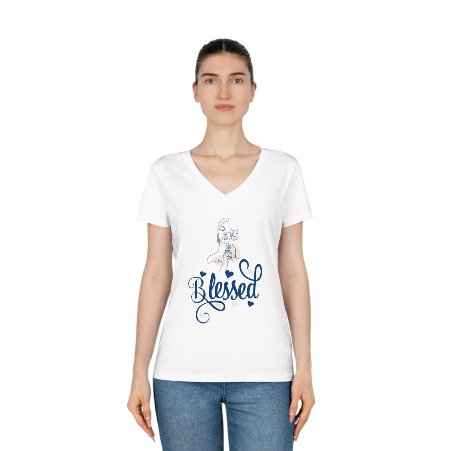 Silhouette de femme - Bienheureuse | T-shirt col V femme en coton biologique
