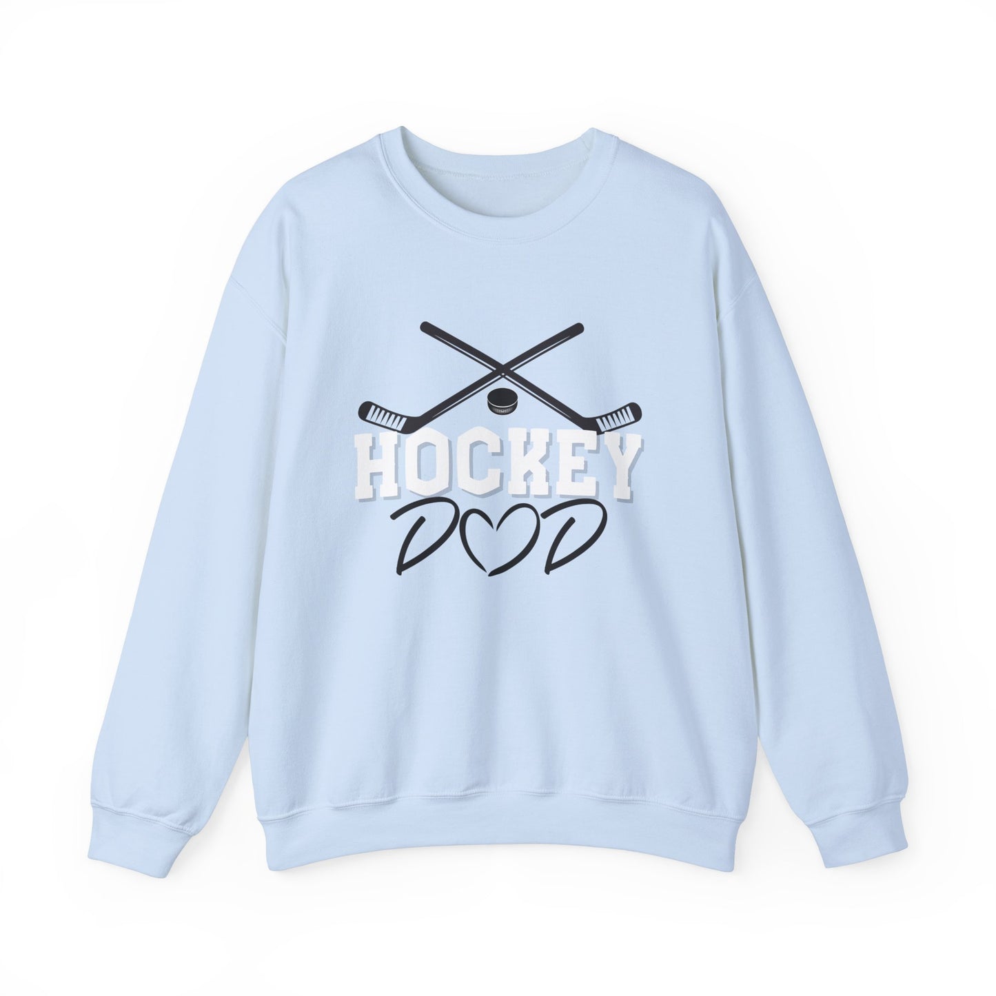 Papa de hockey | Sweat-shirt unisexe à col rond en mélange lourd