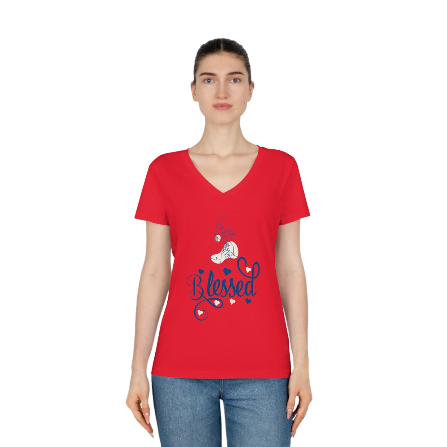 Silhouette de femme - Bienheureuse | T-shirt col V femme en coton biologique