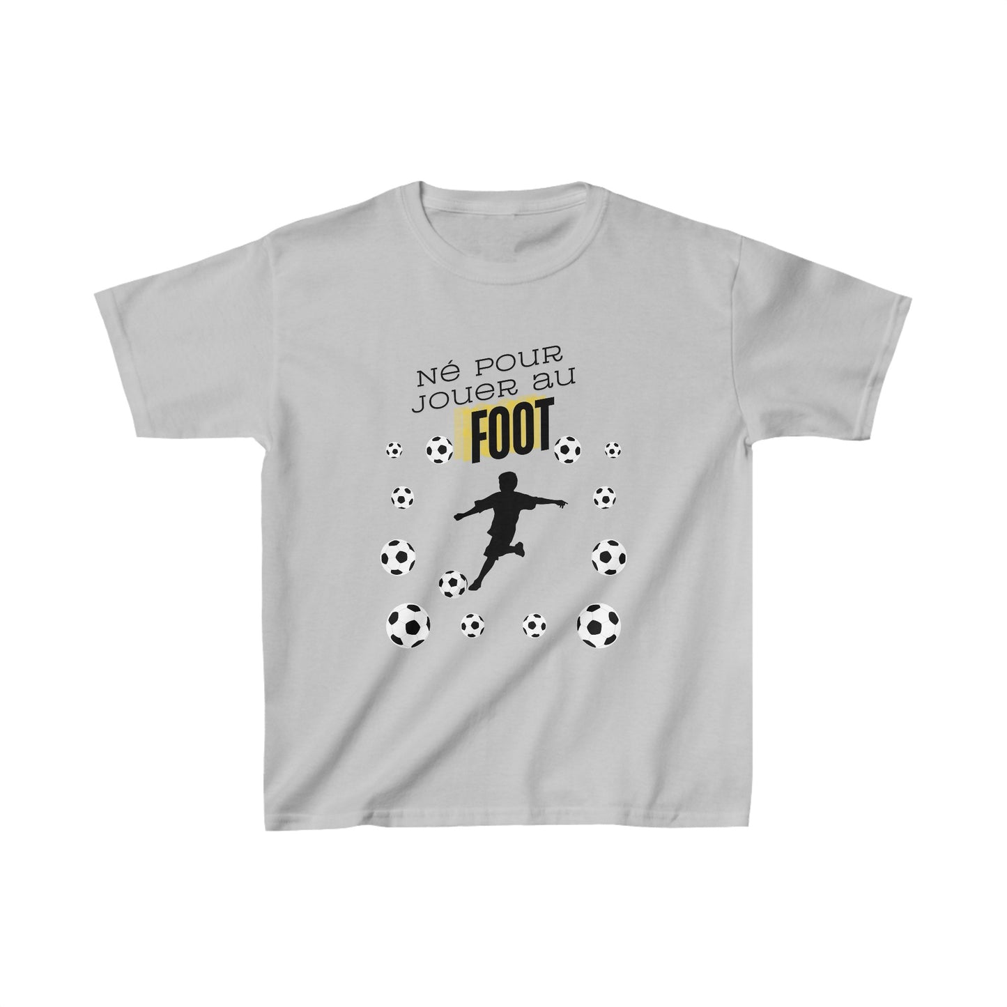 T-shirt en coton personnalisé pour enfants - Né Pour Jouer Au Foot
