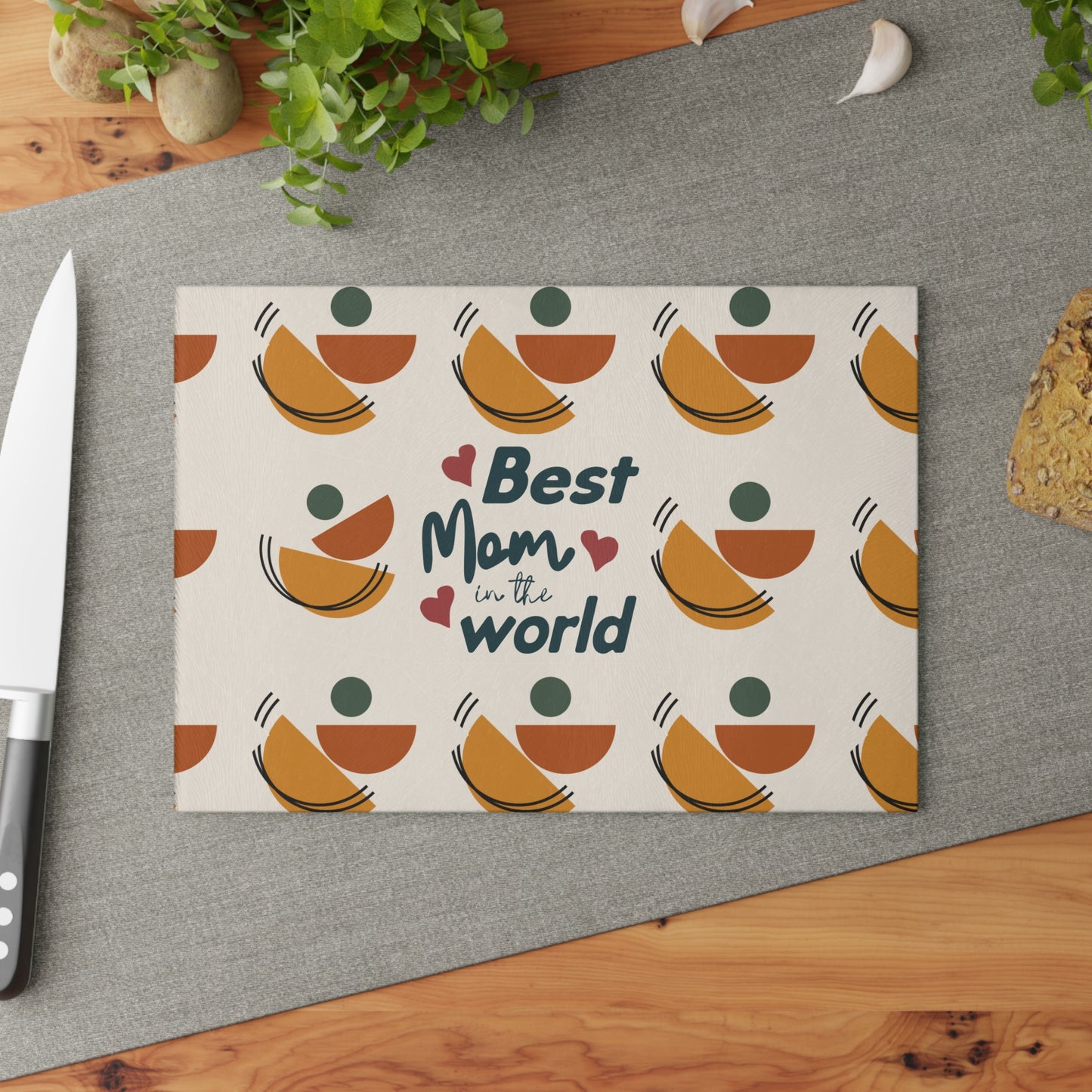 Personalized Mother's Day Glass Cutting Board | Best Mom in the World