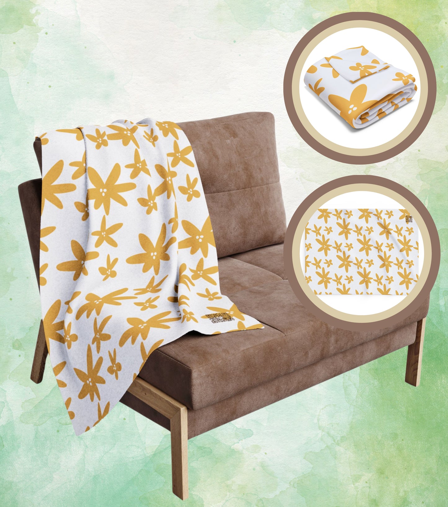 Couverture en polaire arctique confortable avec motif floral