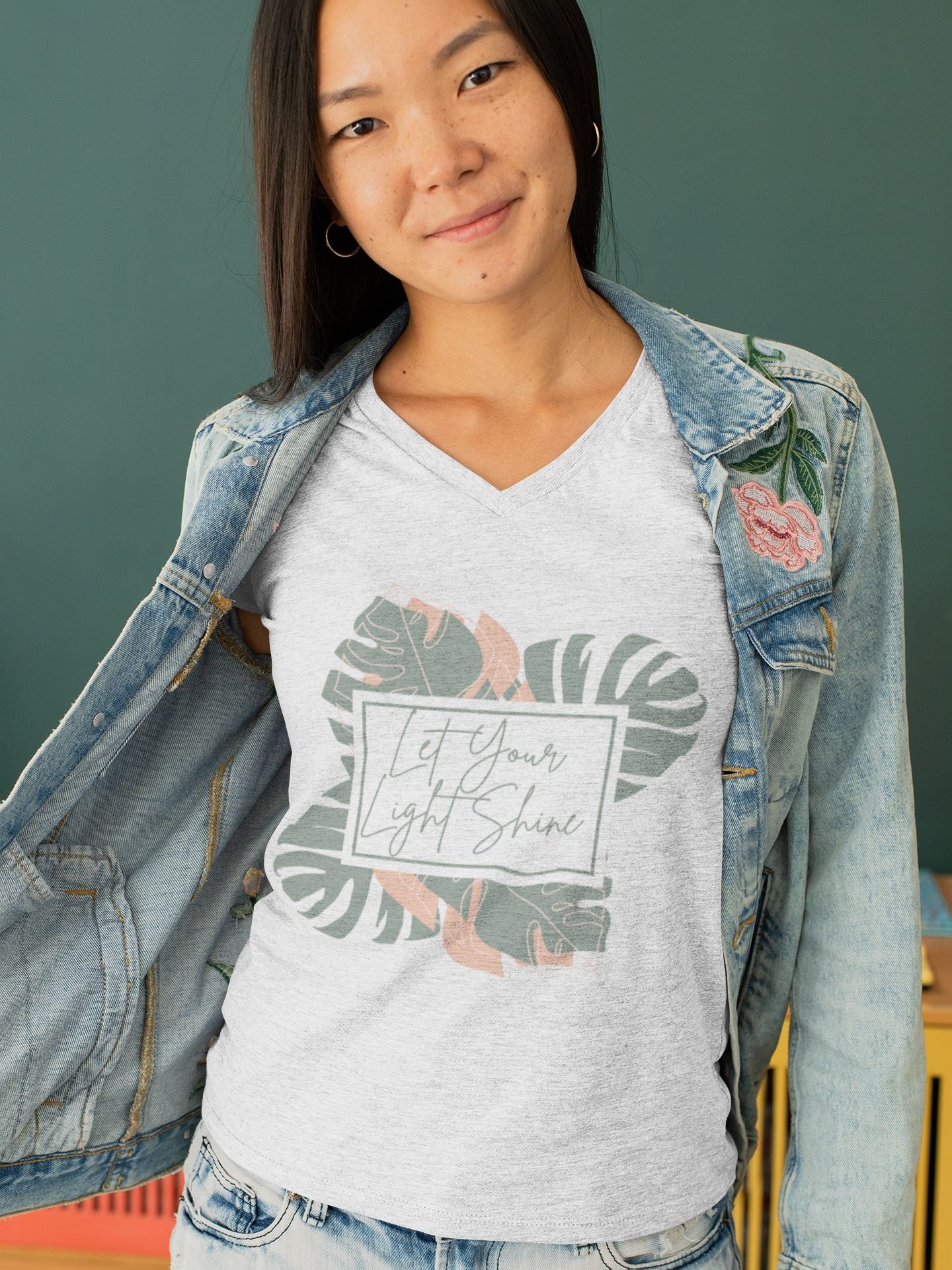 Let Your Light Shine | Organic Cotton Women's V-Neck T-Shirt