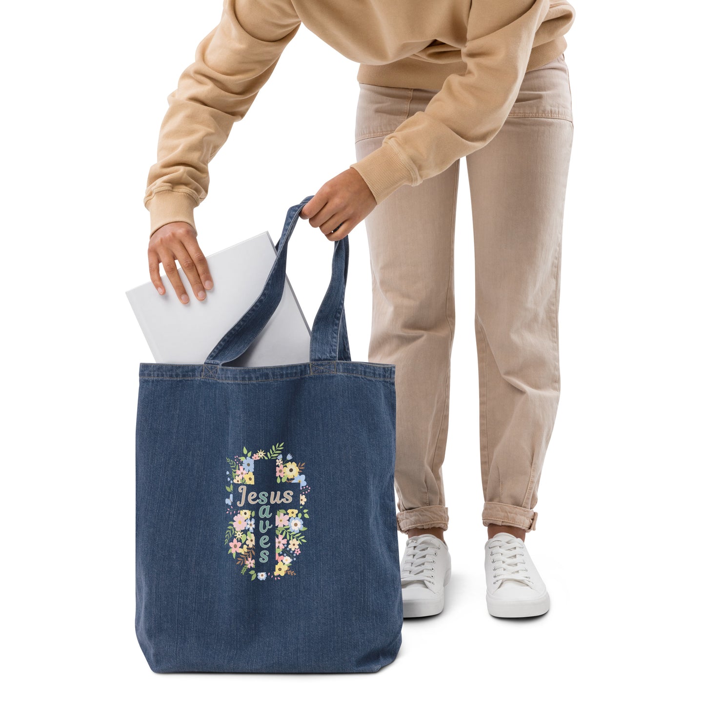 Personalized Organic Cotton Denim Tote Bag | Heavy Duty & Eco-Friendly