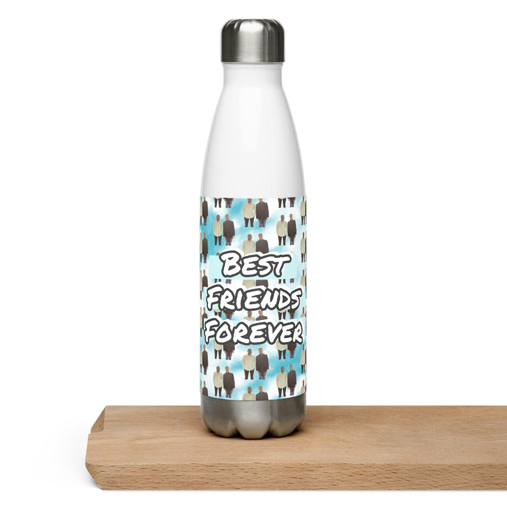 White water bottle with 'Best Friends Forever' design on a white background