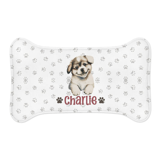 Nom de l'animal - Charlie | Tapis d'alimentation personnalisés pour animaux de compagnie pour des repas propres et amusants