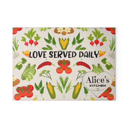 Personalized Mother's Day Glass Cutting Board | Love Served Daily