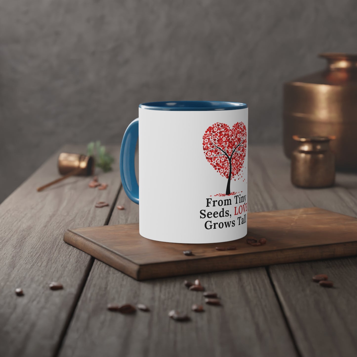 À partir de petites graines | Tasse à café en céramique de la Saint-Valentin