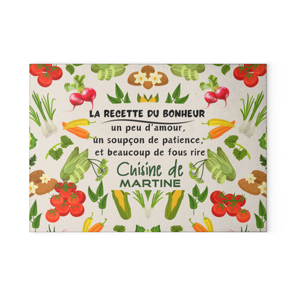 Personalized Glass Cutting Board - French Funny Quote