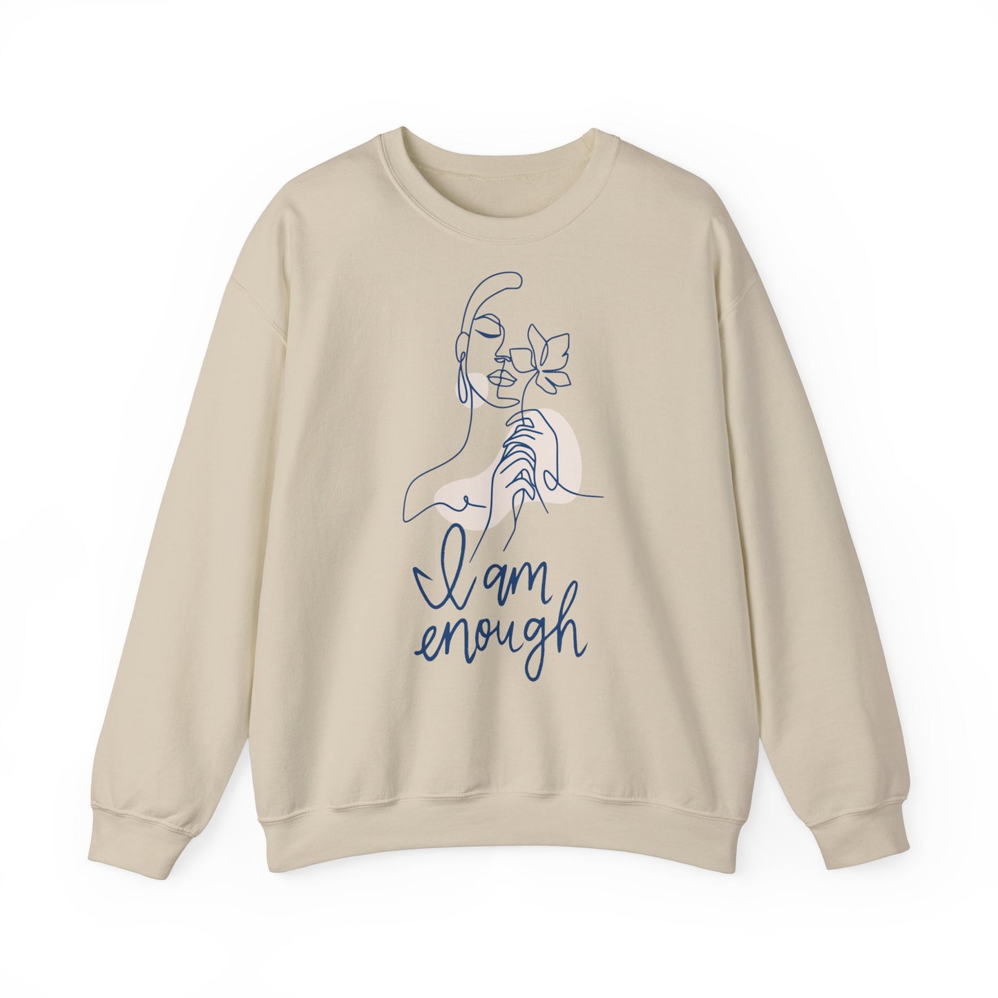 Silhouette de femme-je suis assez | Sweat-shirt unisexe à col rond en mélange lourd