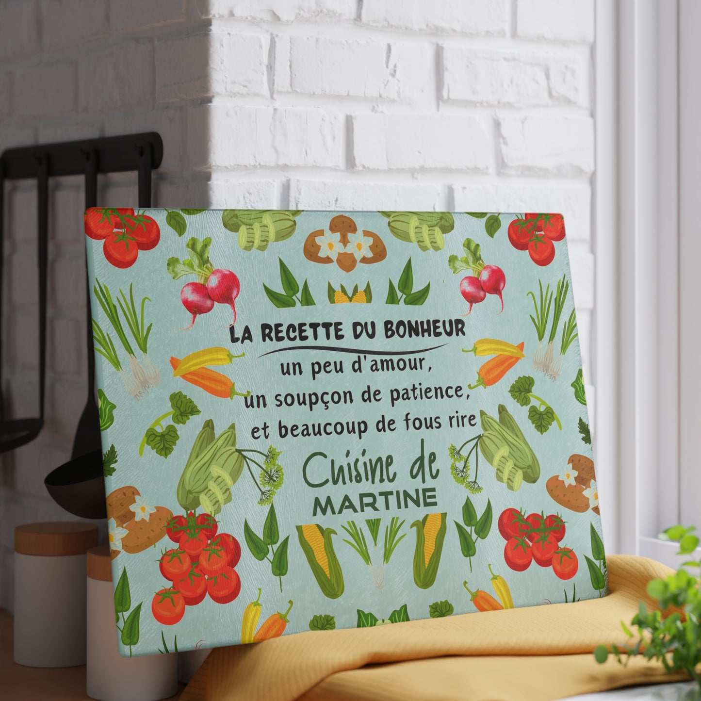 Personalized Glass Cutting Board - French Funny Quote