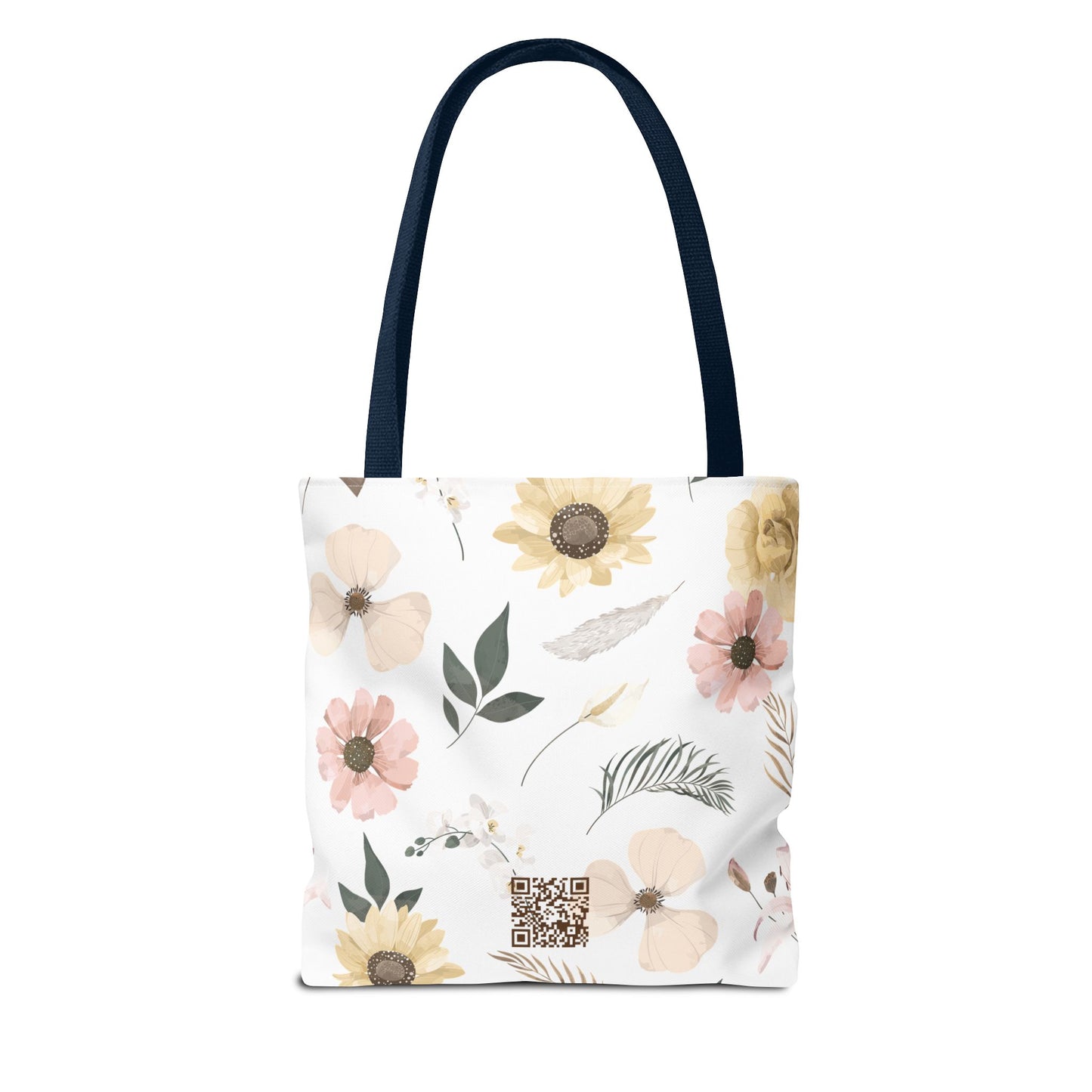 Floral Psalm Tote Bag — French Scripture 'Dieu est au milieu d'elle'