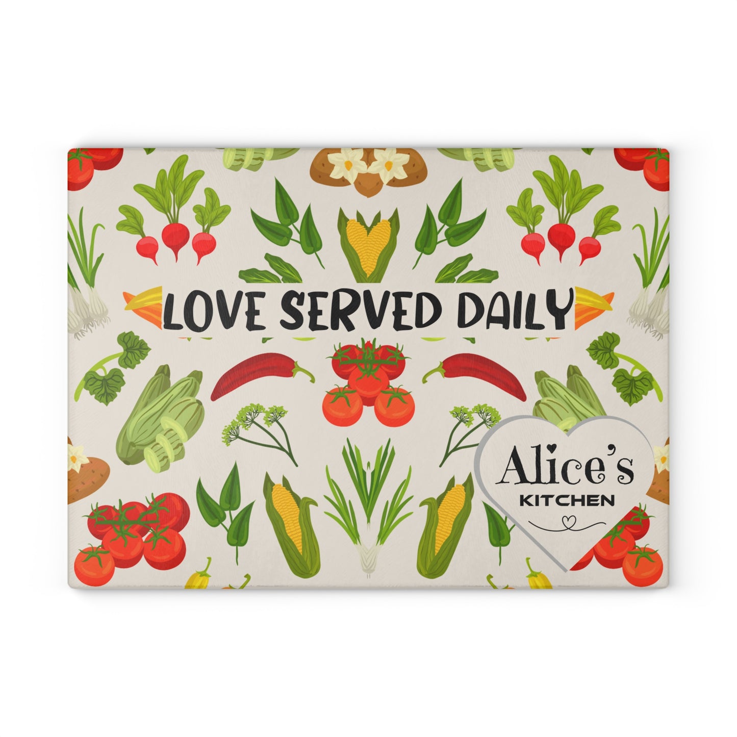 Personalized Mother's Day Glass Cutting Board | Love Served Daily