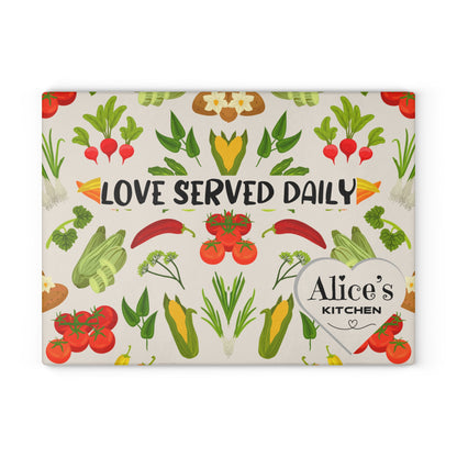 Personalized Mother's Day Glass Cutting Board | Love Served Daily