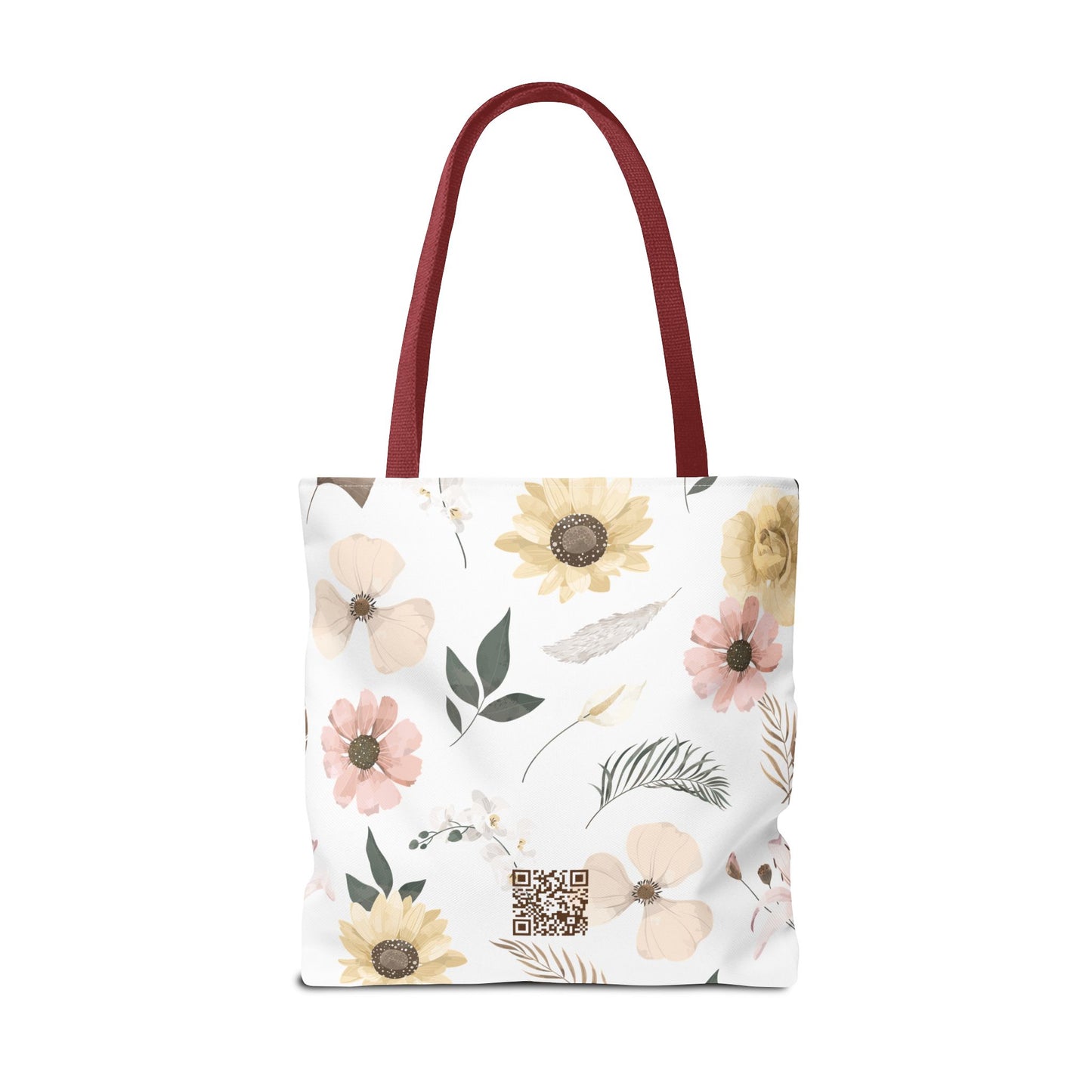 Floral Psalm Tote Bag — French Scripture 'Dieu est au milieu d'elle'