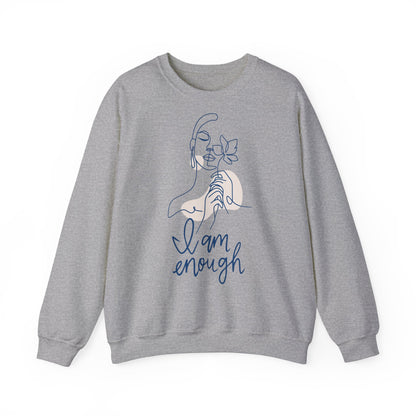 Woman Silhouette-I am Enough | Unisex Heavy Blend Crewneck Sweatshirt