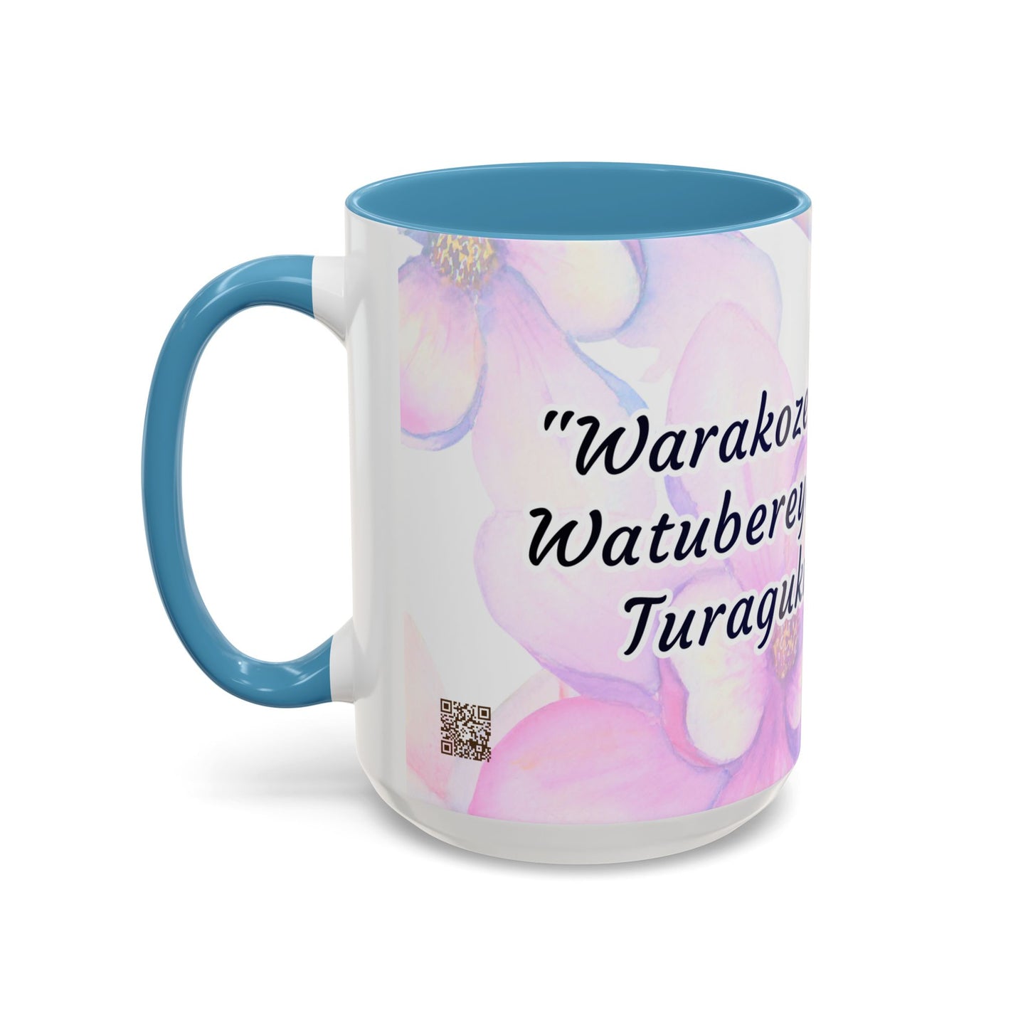 Accent Coffee Mug — Inspirational Kinyarwanda Love Quote on Floral Background (11/15 oz)