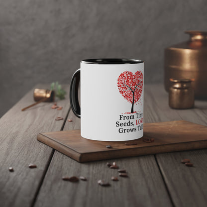 À partir de petites graines | Tasse à café en céramique de la Saint-Valentin