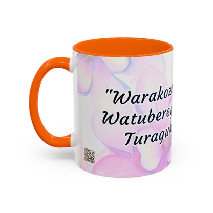 Accent Coffee Mug — Inspirational Kinyarwanda Love Quote on Floral Background (11/15 oz)