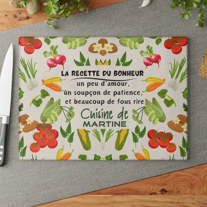 Personalized Glass Cutting Board - French Funny Quote