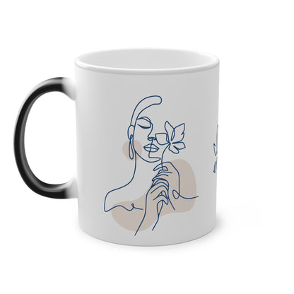 Je suis assez - Silhouette de femme | Tasse en céramique réactive à la chaleur