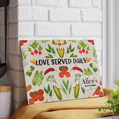 Personalized Mother's Day Glass Cutting Board | Love Served Daily