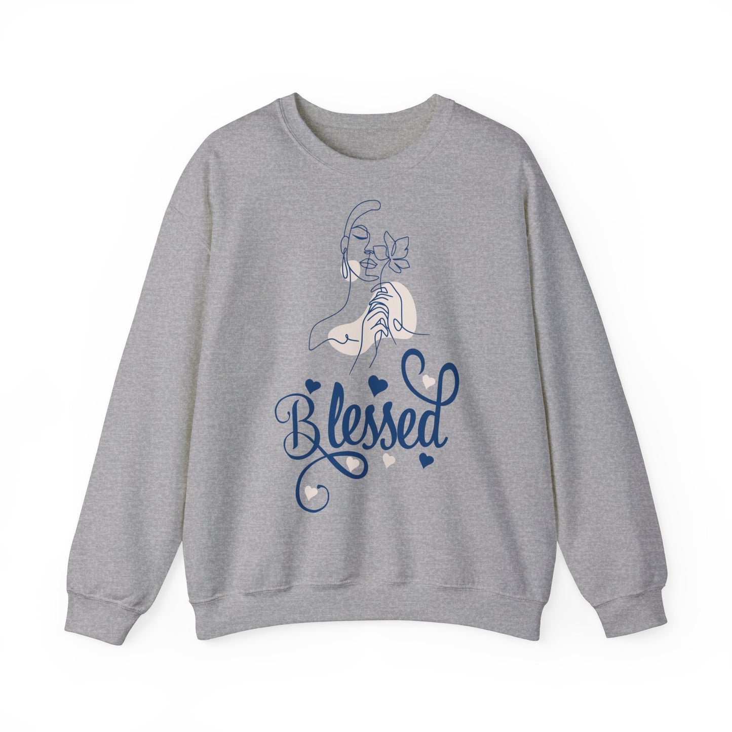 Silhouette de femme - Bienheureuse | Sweat-shirt unisexe à col rond en mélange lourd