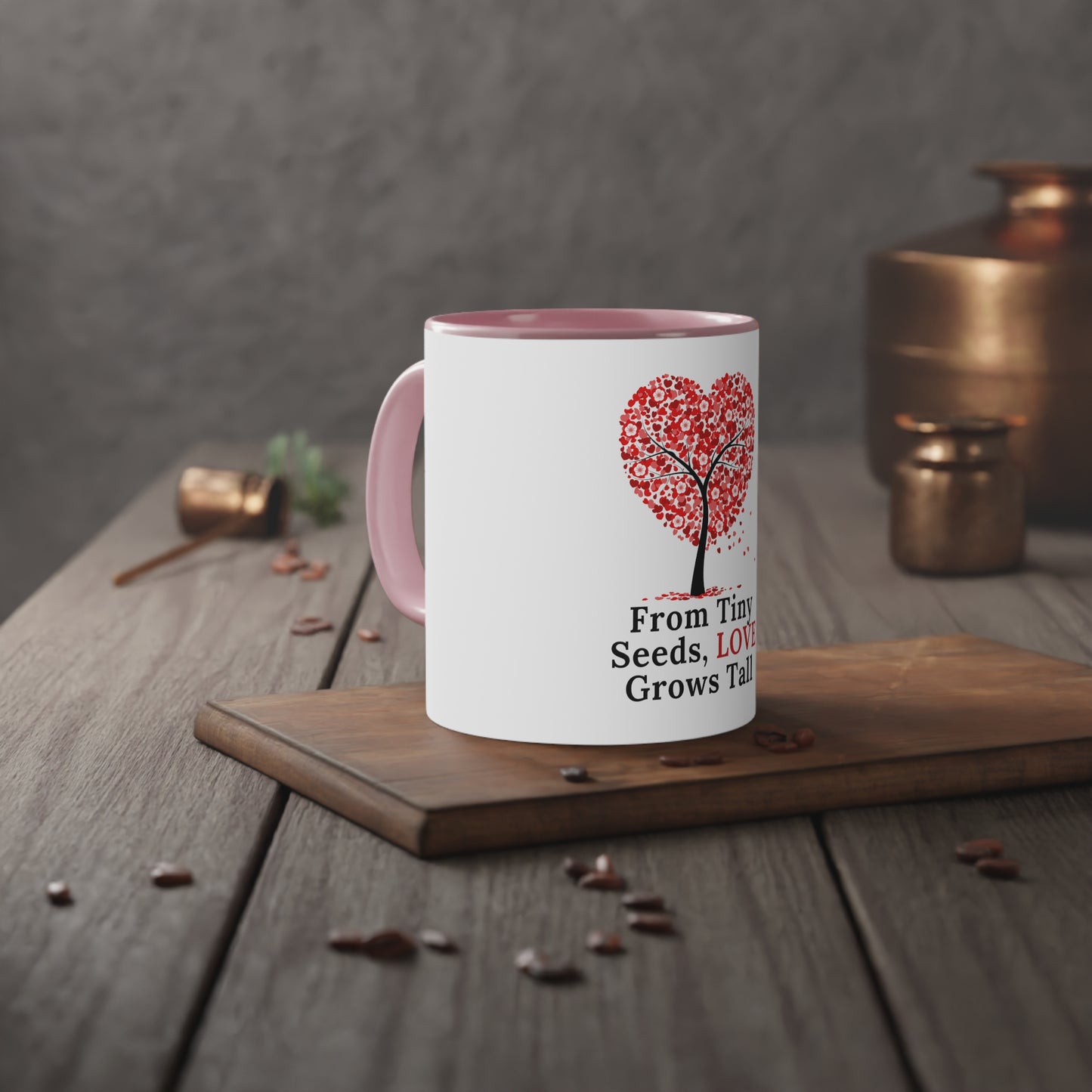 À partir de petites graines | Tasse à café en céramique de la Saint-Valentin