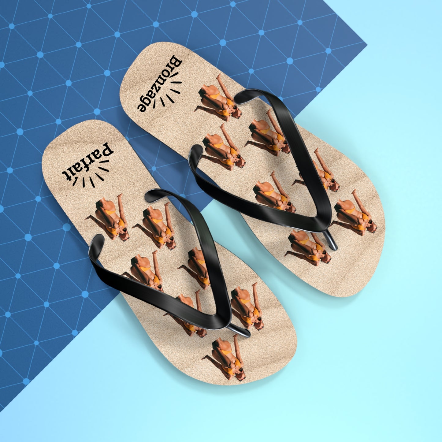 Personalized Summer Flip-flops - Bronzage Parfait