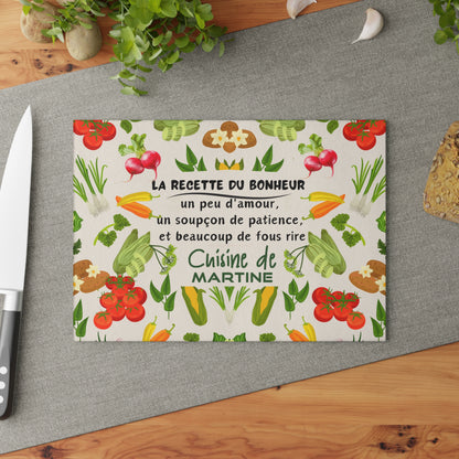 Personalized Glass Cutting Board - French Funny Quote