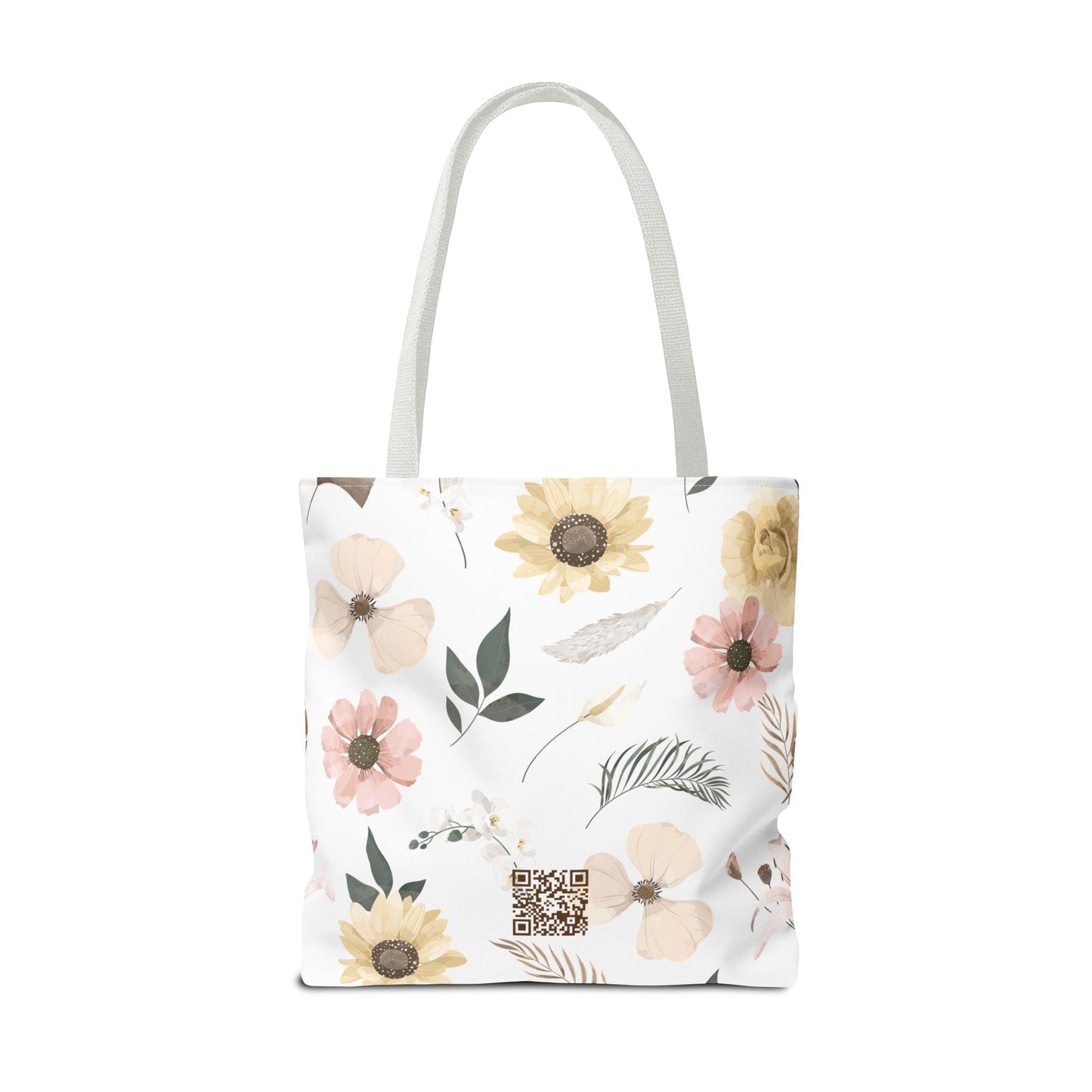 Floral Psalm Tote Bag — French Scripture 'Dieu est au milieu d'elle'