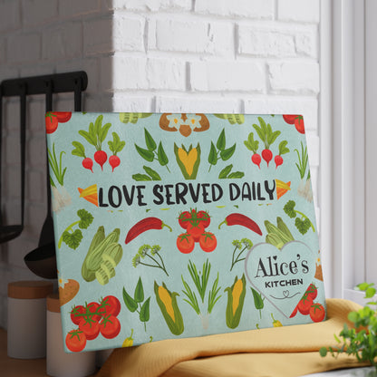 Personalized Mother's Day Glass Cutting Board | Love Served Daily