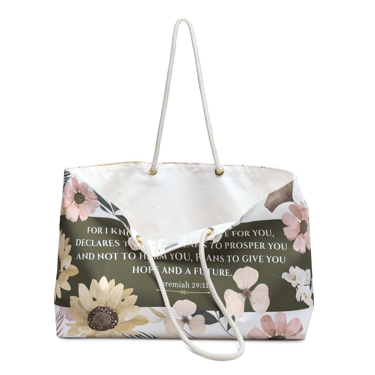 Floral Weekender Bag — Inspirational Scripture Travel Tote
