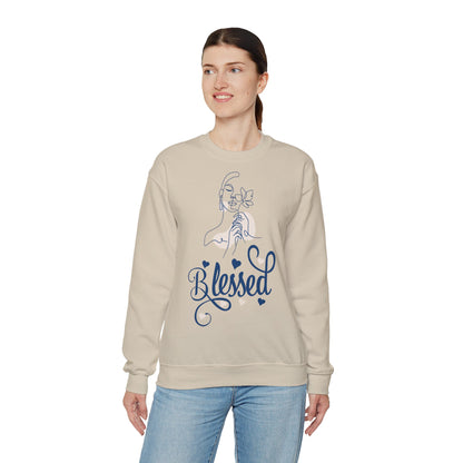 Woman Silhouette - Blessed | Unisex Heavy Blend Crewneck Sweatshirt