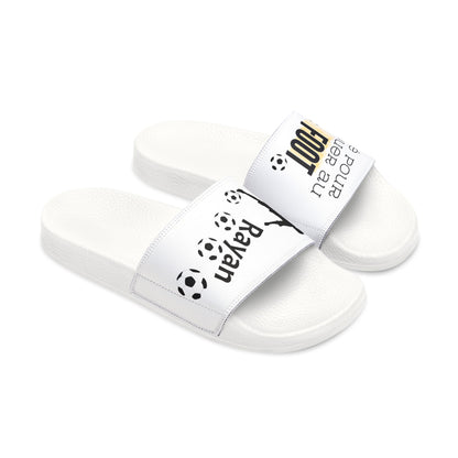 Personalized Kids Slide Sandals - Né Pour Jouer Au Foot